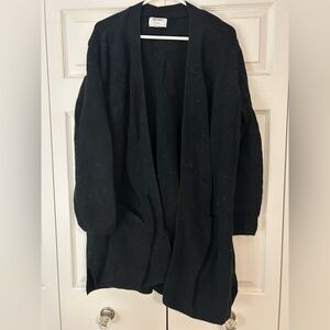 Cozy Black Open-Front Cardigan/duster